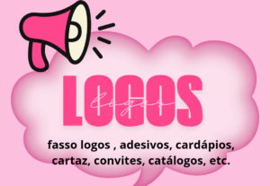 Eu vou Fazer logos, adesivos convites, catálogos cardápios