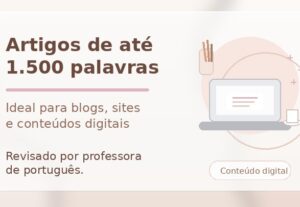 Eu vou fazer Artigos escritos por professora de Português.
