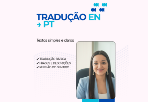 Eu vou traduzir textos simples do inglês para português