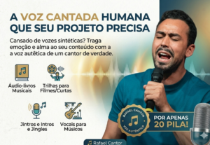 Eu vou gravar sua locução ou voz cantada - até 1 minuto