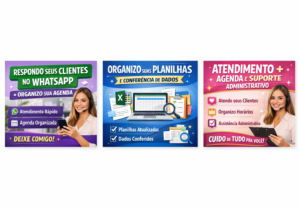 Eu vou Organizar agendas, conferir e atualizar planilhas
