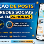Eu vou criar 3 posts para seu Instagram em 24h