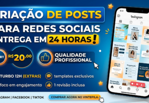 Eu vou criar 3 posts para seu Instagram em 24h