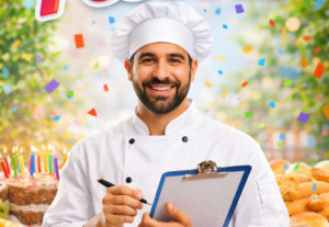 Eu vou te ajudar a elaborar pratos p/ sua festa.
