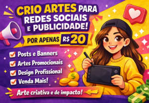 Eu vou Criar artes profissionais para redes sociais