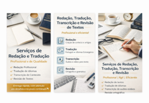 Eu vou fazer tradução e revisão de textos.