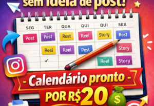 Eu vou criar um calendário de conteúdo para o seu Instagram