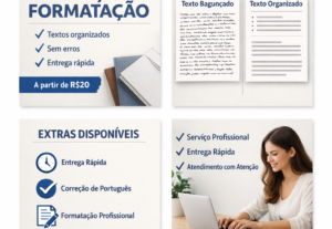 Eu vou Digitar e formatar seus textos profissionalmente.