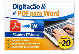 Eu vou Fazer digitação de textos