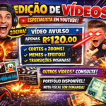 Eu vou fazer Edição de videos para YouTube