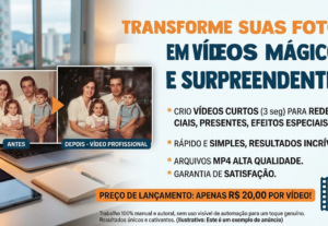 Eu vou dar vida à qualquer foto e transformá-la em video.