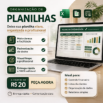 Eu vou organizar sua planilha e deixar clara e profissional