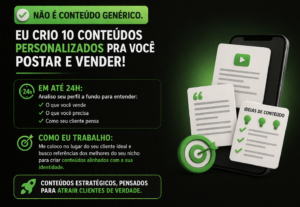 Eu vou criar 10 conteúdos prontos pra você postar e atrai