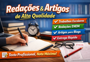 Eu vou criar suas redações e artigos com entrega rápida
