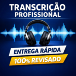 Eu vou fazer Transcrição rápida e revisada de áudio ou vídeo...