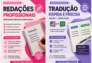 Eu vou escrever redações profissionais e bem estruturadas.