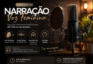 Eu vou fazer a sua narração de no max. 3min em até 30 minuto...