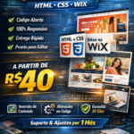 Eu vou fazer seu site Html e Css ou wix