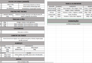 Eu vou fazer sua planilha nutricional.