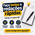 Eu vou fazer redação de textos e tradução.