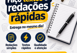 Eu vou fazer redação de textos e tradução.