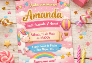 Eu vou fazer convites personalizados para festa de aniversár...