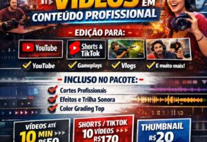 Eu vou dar vida ao seu vídeo com edição criativa e impactant...