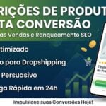 Eu vou escrever descrições de produtos para você