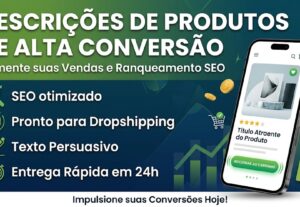 Eu vou escrever descrições de produtos para você