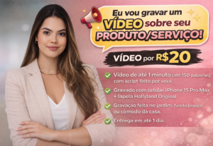 Eu vou gravar um vídeo sobre seu produto/serviço/tema.
