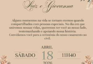 Eu vou Criar o seu convite em 2 dias.