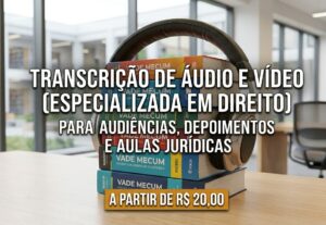Eu vou fazer a transcrição de  áudios ou vídeos jurídicos