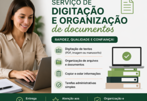 Eu vou Fazer digitação de textos e organização de documentos