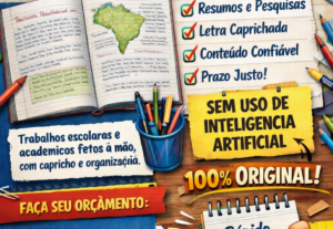 Eu vou fazer seu trabalho sem plagio, sem ia