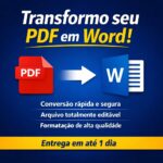 Eu vou fazer Conversão de PDF para Word e formatação de text...