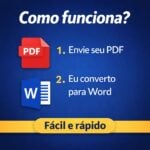 Eu vou fazer Conversão de PDF para Word e formatação de text...