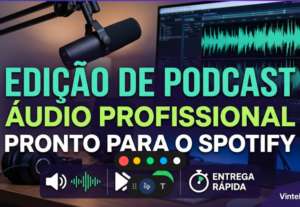 Eu vou fazer a edição do seu Podcast, áudio profissional.