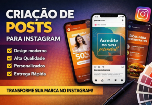 Eu vou criar posts profissionais para suas redes sociais