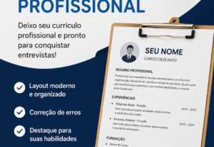 Eu vou fazer seu currículo profissional pronto para vagas ho...
