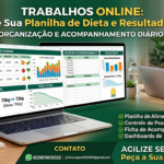 Eu vou fazer planilhas de alimentação semanal ou mensal.