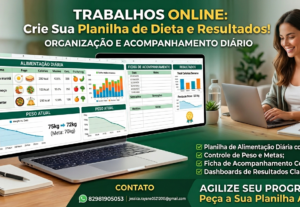 Eu vou fazer planilhas de alimentação semanal ou mensal.