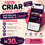 Eu vou criar para você: Arte para sua rede social + Legenda
