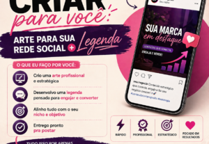 Eu vou criar para você: Arte para sua rede social + Legenda