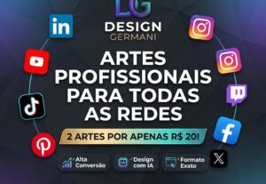 Eu vou fazer 2 artes profissionais para QUALQUER rede social