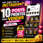Eu vou Criar 10 posts prontos + textos para vender no Instag...