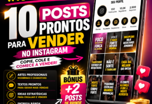Eu vou Criar 10 posts prontos + textos para vender no Instag...