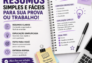 Eu vou fazer o resumos que você não consegue fazer.