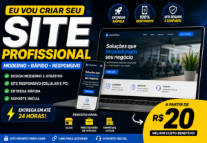 Eu vou Criar um site profissional para sua empresa em até 24...