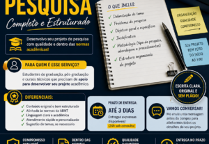 Eu vou Ajudar você com o seu projeto de pesquisa