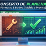 Eu vou consertar fórmulas e organizar sua planilha